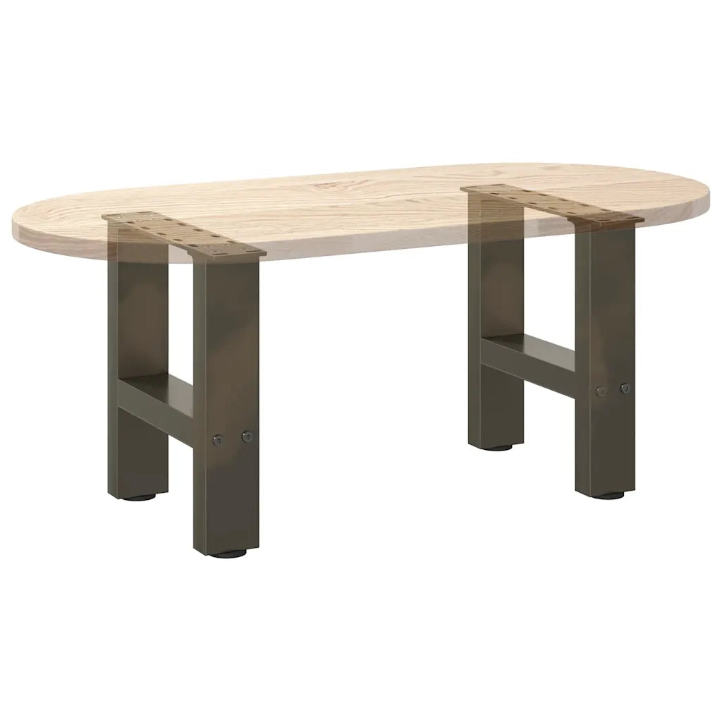 Gambe per Tavolino da Caffè in Acciaio Naturale 2 pz 30x(30-31) cm Acciaio 4013255