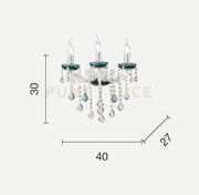 APPLIQUE DAMASCO 3 LUCI AMBRA E ORO ATTACCO E14