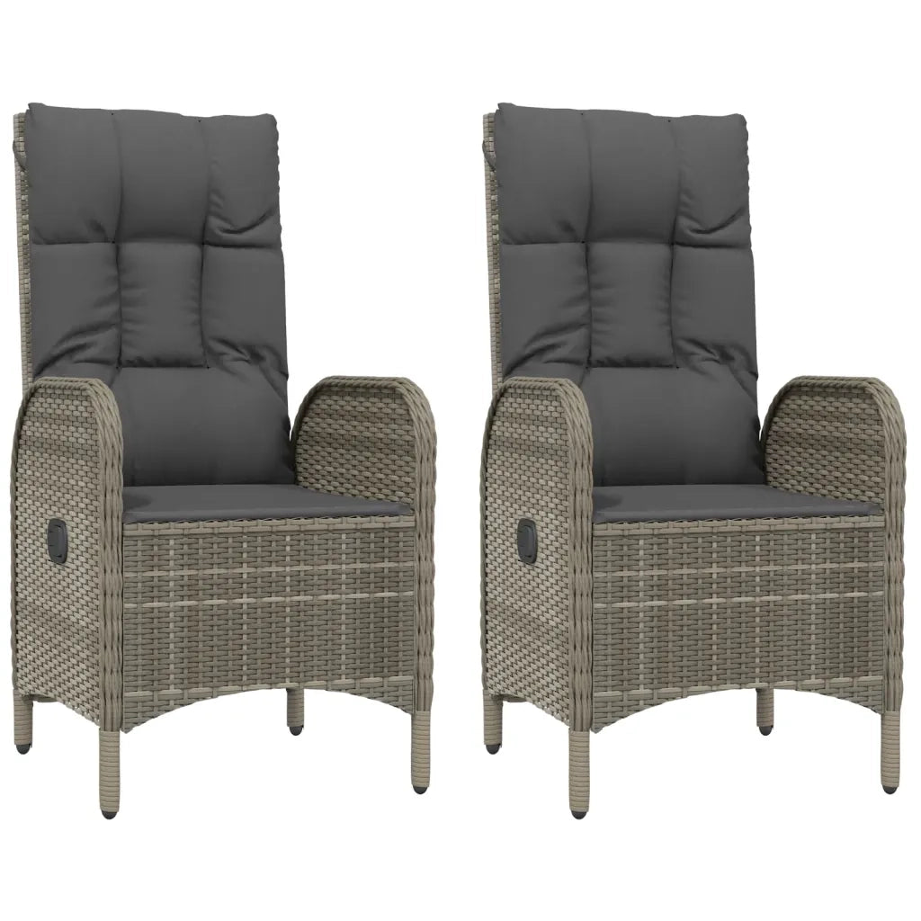 Set da Pranzo da Giardino 5 pz con Cuscini in Polyrattan Grigio 3185040