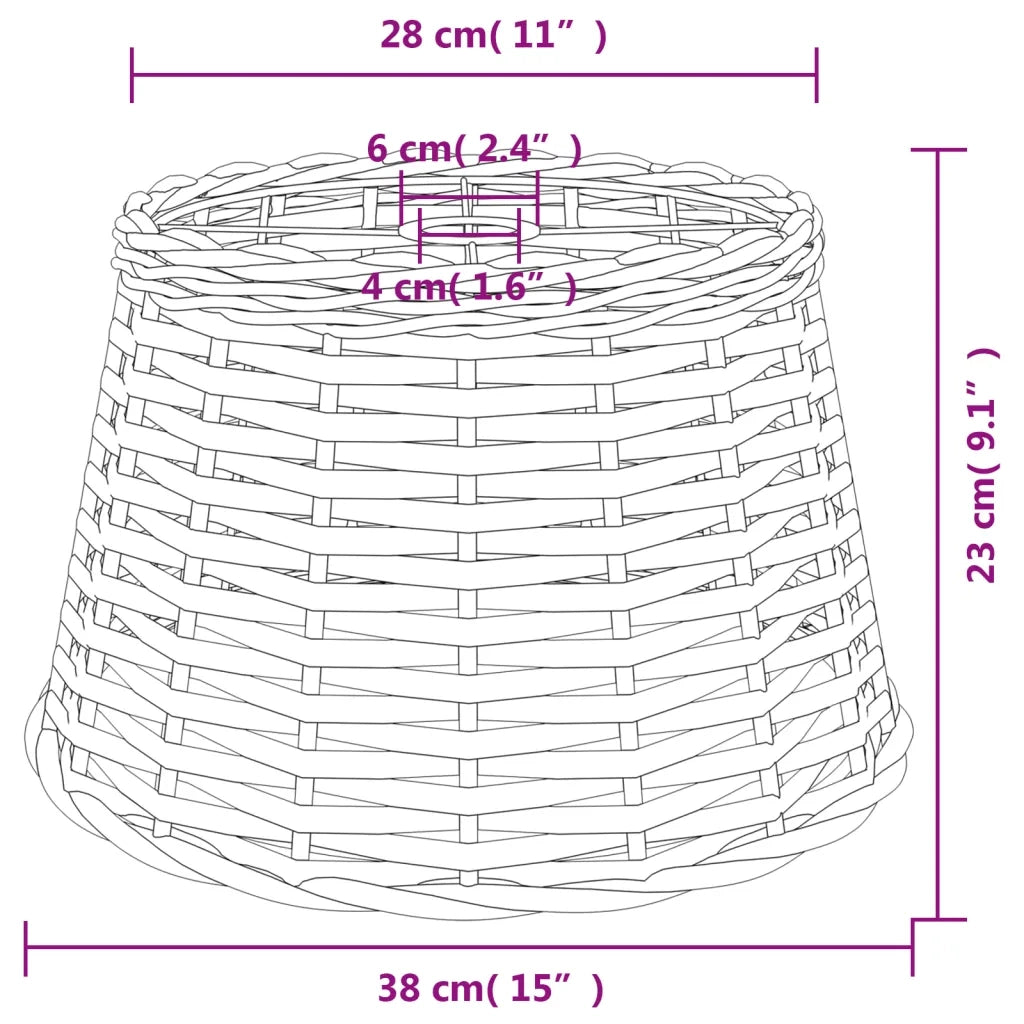 Paralume da Soffitto Marrone ?38x23 cm in Vimini CFW4717114