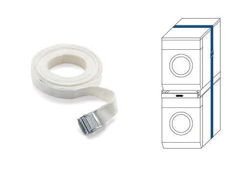 Meliconi Torre Pro L60 - KIT_ di sovrapposizione per lavatrice e asciugatrice, 60 x 55 cm, ripiano estraibile da 41 cm, portata max 250 kg, cinghia di sicurezza inclusa, Bianco