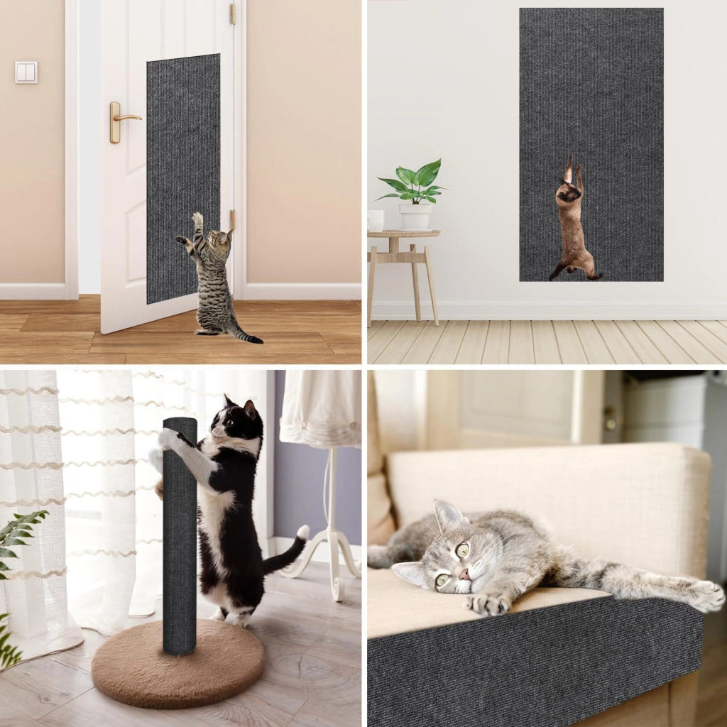 Tappetino tiragraffi autoadesivo per gatti 100x40 cm grigio