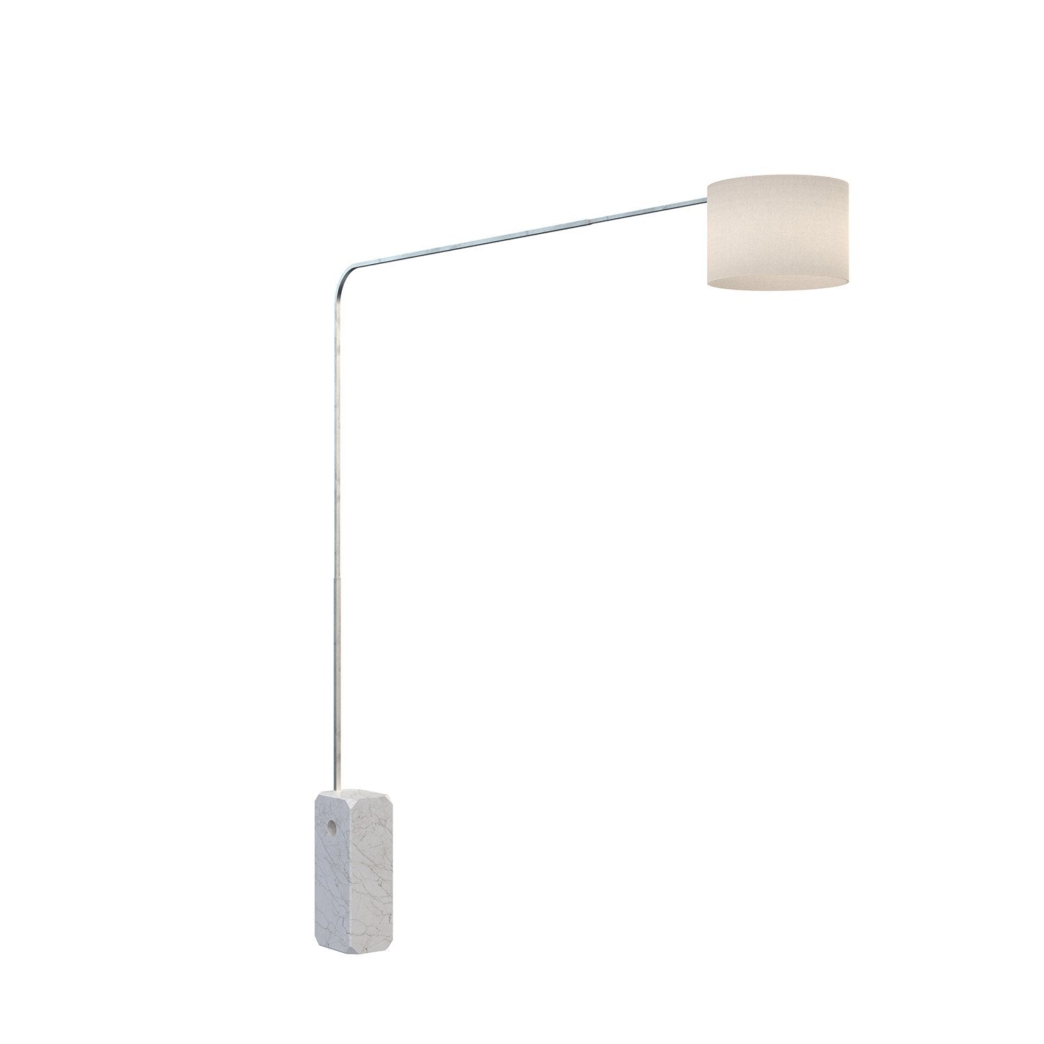 Piantana Contemporanea Corner Marmo Bianco Tessuto Bianco 1 Luce E27