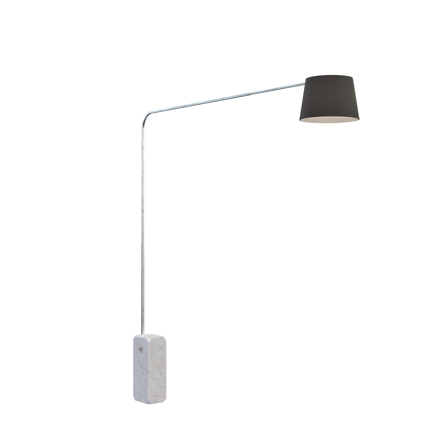 Piantana Contemporanea Corner Marmo Bianco Diffusore Tessuto Nero 1 Luce E27