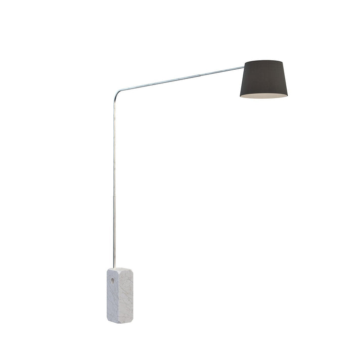 Piantana Contemporanea Corner Marmo Bianco Diffusore Tessuto Nero 1 Luce E27