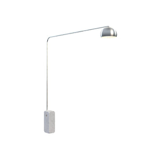 Piantana Contemporanea Corner Marmo Bianco Metallo Cromo 1 Luce E27