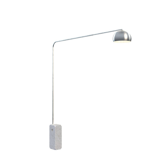 Piantana Contemporanea Corner Marmo Bianco Metallo Cromo 1 Luce E27