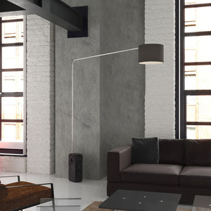 Piantana Contemporanea Corner Marmo Nero Tessuto Nero 1 Luce E27