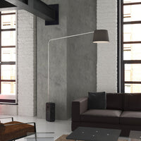 Piantana Contemporanea Corner Marmo Nero Diffusore Tessuto Nero 1 Luce E27