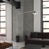 Piantana Contemporanea Corner Marmo Nero Metallo Cromo 1 Luce E27