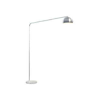 Piantana Contemporanea Corner Marmo Basso Bianco Metallo Cromo 1 Luce E27