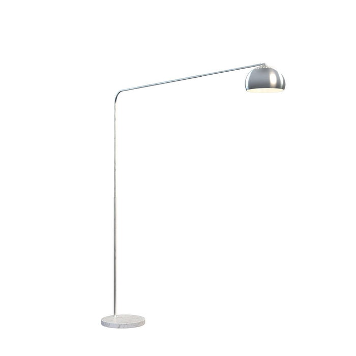 Piantana Contemporanea Corner Marmo Basso Bianco Metallo Cromo 1 Luce E27