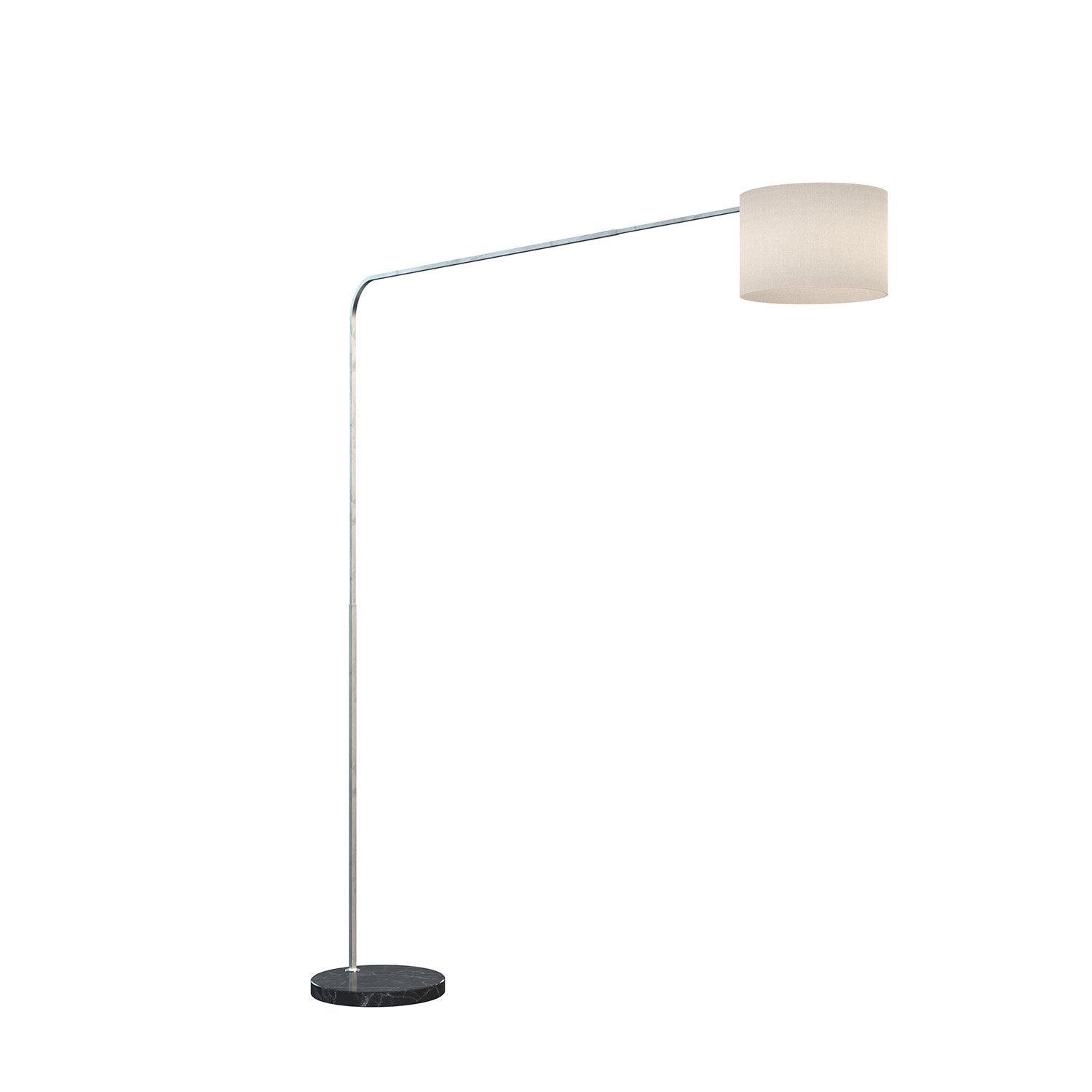 Piantana Contemporanea Corner Marmo Basso Nero Tessuto Bianco 1 Luce E27