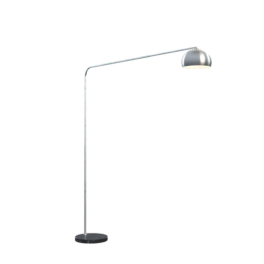 Piantana Contemporanea Corner Marmo Basso Nero Metallo Cromo 1 Luce E27