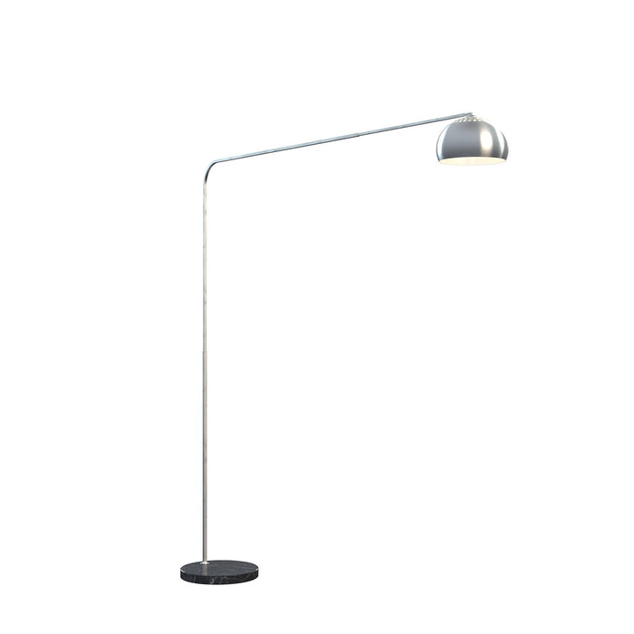 Piantana Contemporanea Corner Marmo Basso Nero Metallo Cromo 1 Luce E27