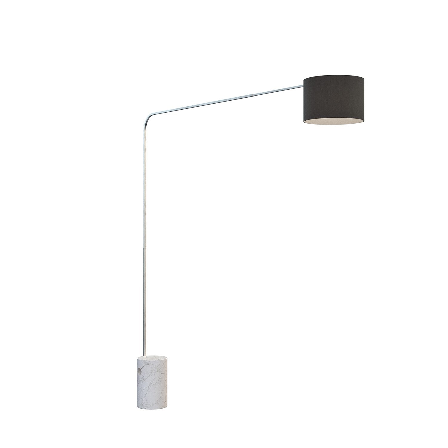 Piantana Contemporanea Corner Marmo Alto Bianco Tessuto Nero 1 Luce E27