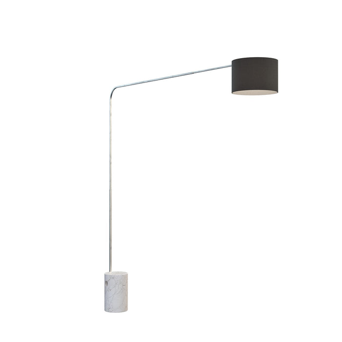 Piantana Contemporanea Corner Marmo Alto Bianco Tessuto Nero 1 Luce E27