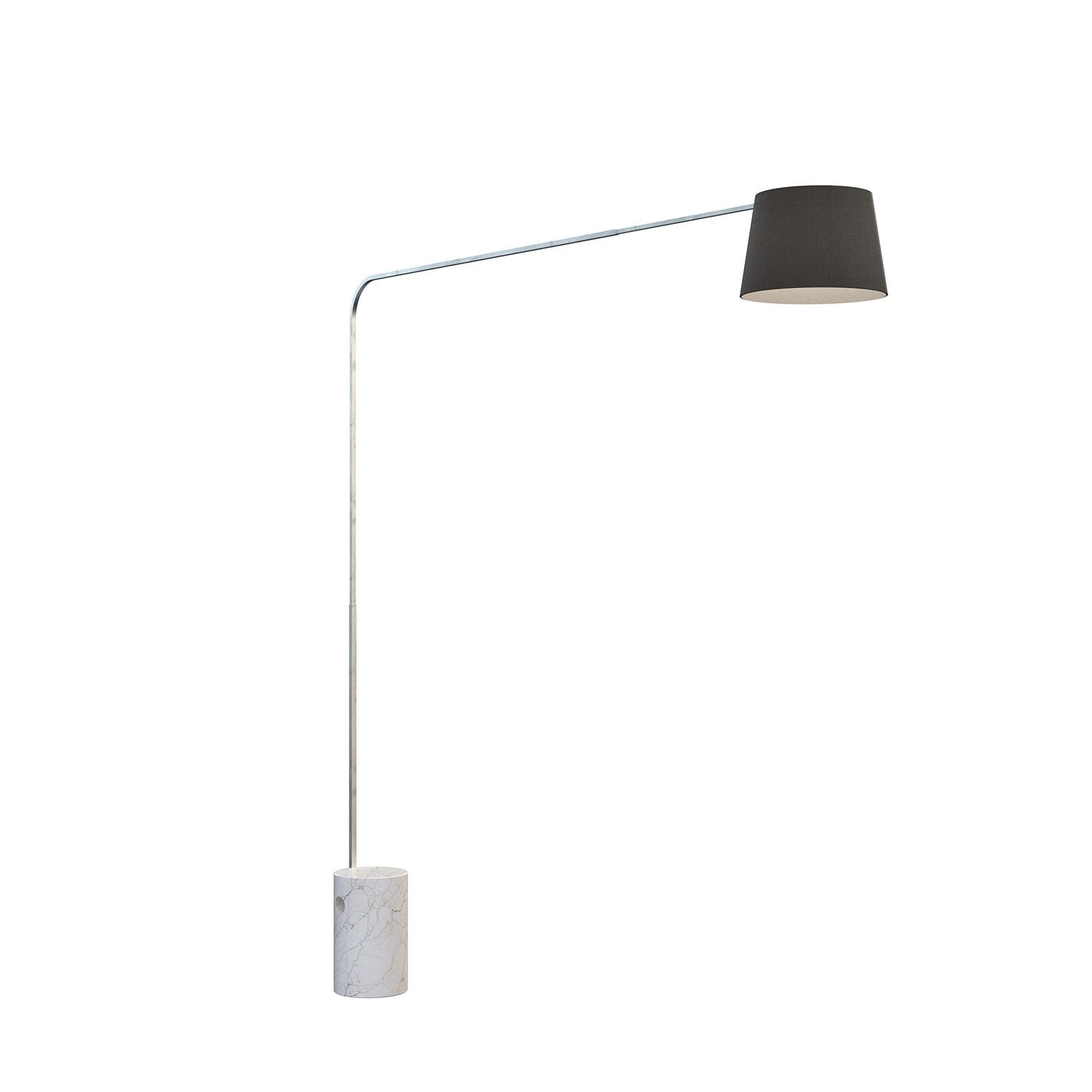 Piantana Contemporanea Corner Marmo Alto Bianco Diffusore Nero 1 Luce E27