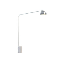 Piantana Contemporanea Corner Marmo Alto Bianco Metallo Cromo 1 Luce E27