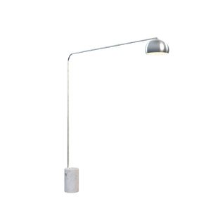 Piantana Contemporanea Corner Marmo Alto Bianco Metallo Cromo 1 Luce E27