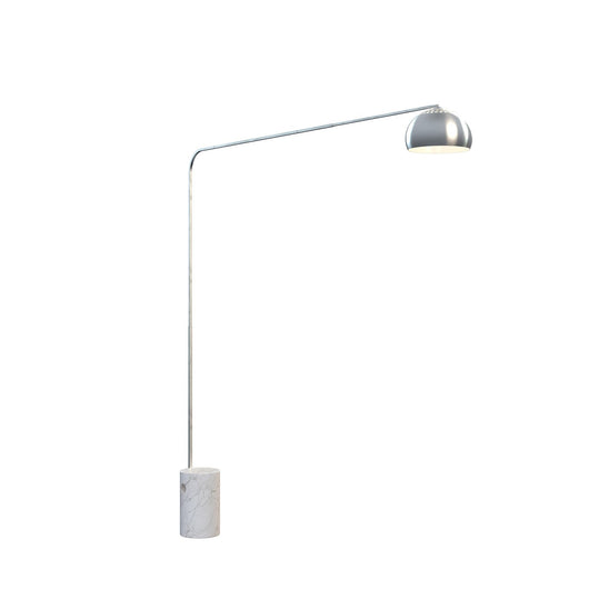 Piantana Contemporanea Corner Marmo Alto Bianco Metallo Cromo 1 Luce E27