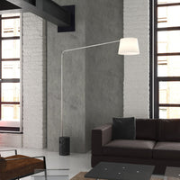 Piantana Contemporanea Corner Marmo Alto Nero Diffusore Bianco 1 Luce E27