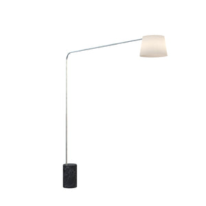 Piantana Contemporanea Corner Marmo Alto Nero Diffusore Bianco 1 Luce E27