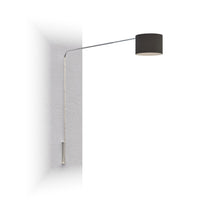 Piantana Contemporanea Corner Metallo Cromo Tessuto Nero 1 Luce E27