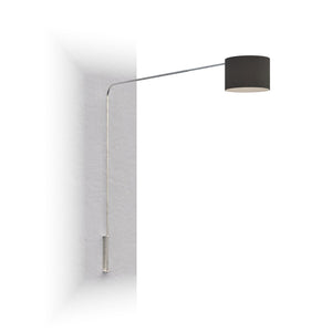 Piantana Contemporanea Corner Metallo Cromo Tessuto Nero 1 Luce E27