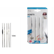 Trade Shop - Set 4 Pezzi Uncinetto In Metallo Per Maglia Cotone Sartoria Sarta Cucito 53253 -