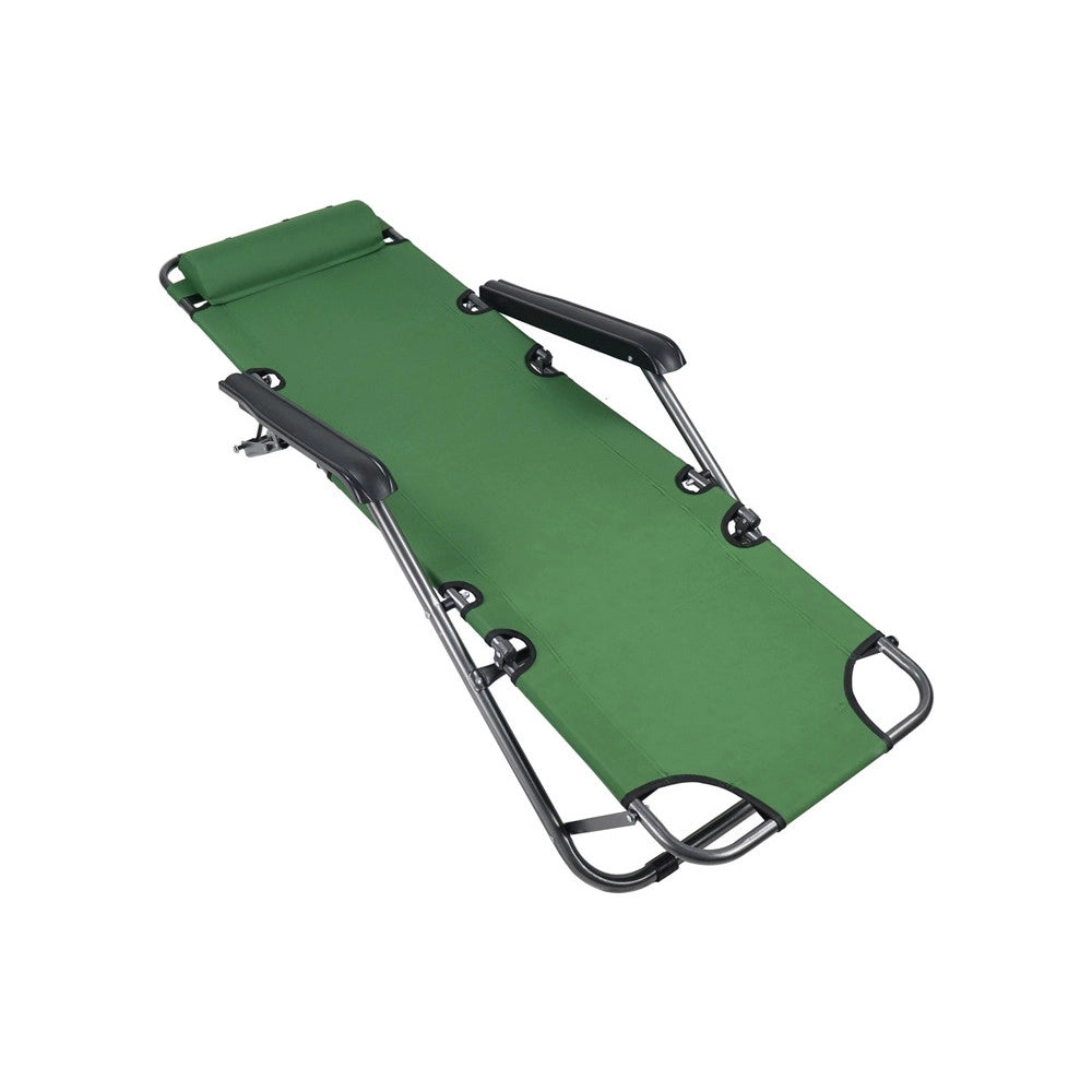 Trade Shop - Sdraio Sedia Verde Lettino Relax Prendisole Da Spiaggia Giardino Pieghevole 285009 -