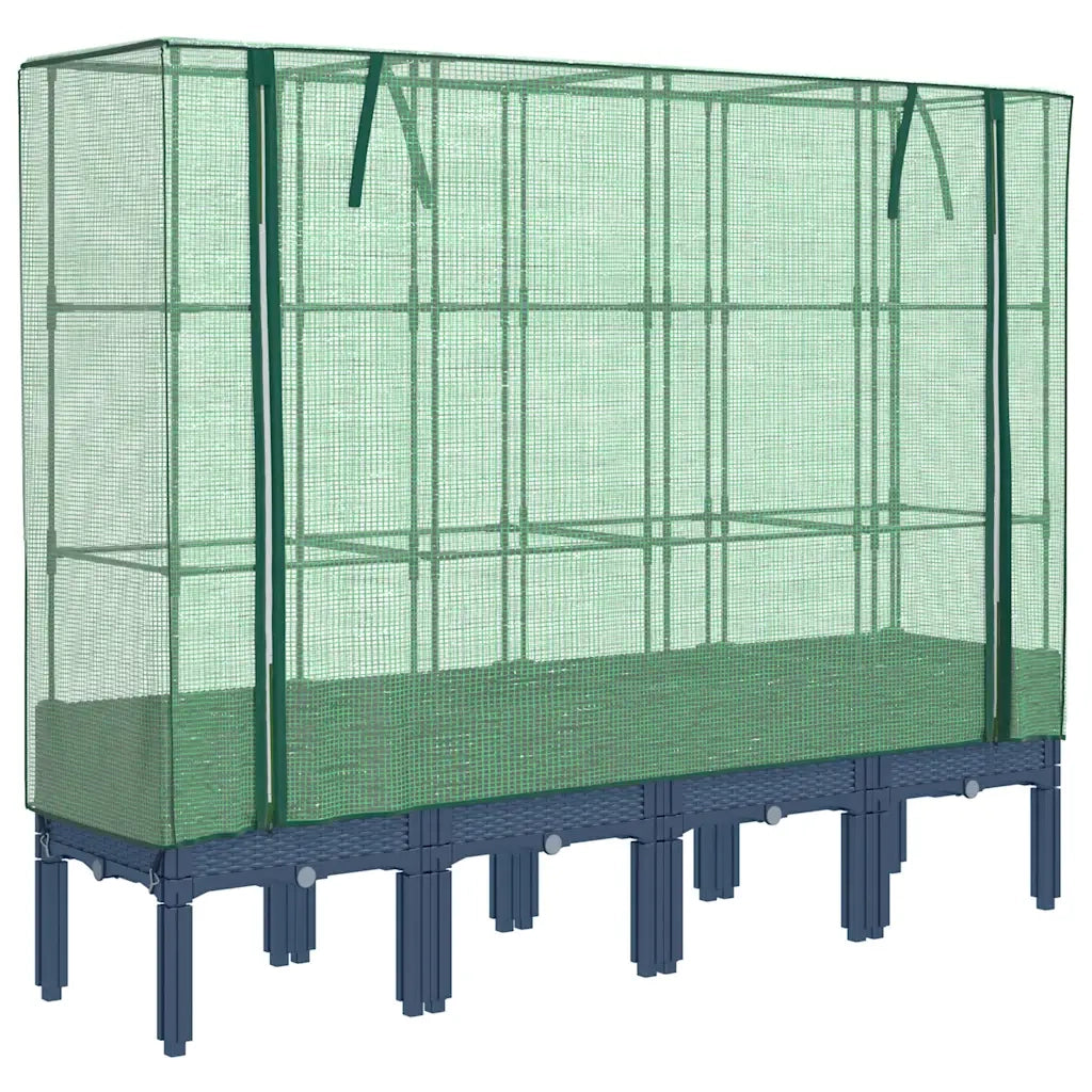 Letto Rialzato con Copertura Serra Effetto Rattan 160x40x140 cm 4015835