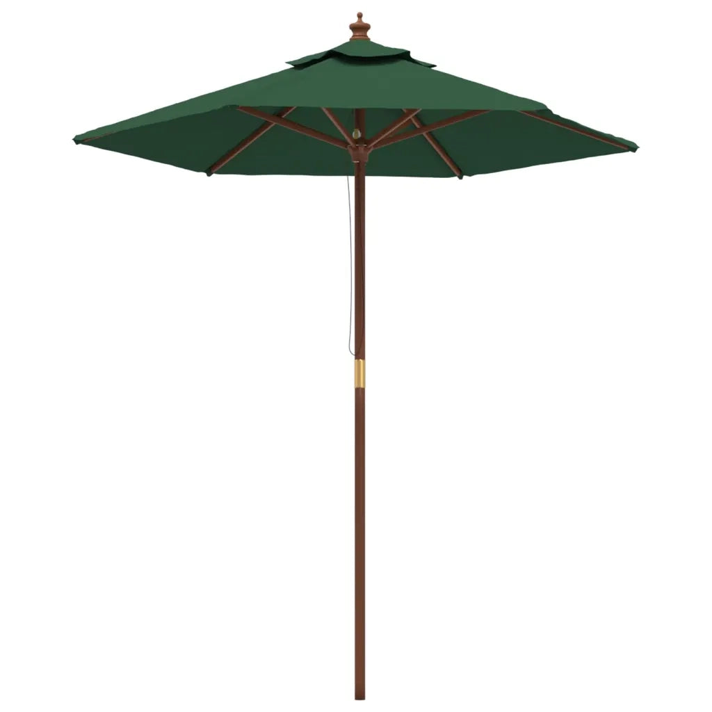 Ombrellone da Giardino con Palo in Legno Verde 196x231 cm 363160
