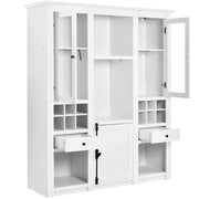 Vetrina con 2 ante e 2 cassetti con LED; 6 vani e ripiani per soggiorno; 143×45.5×170 cm