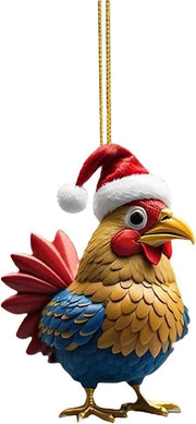 Decorazione per albero di Natale divertente per pollo appeso - Decorazione per albero di Natale appesa - Decorazione per albero di Natale per Natale - Decorazioni per albero di Natale festive - Decorazioni per albero di Natale creative