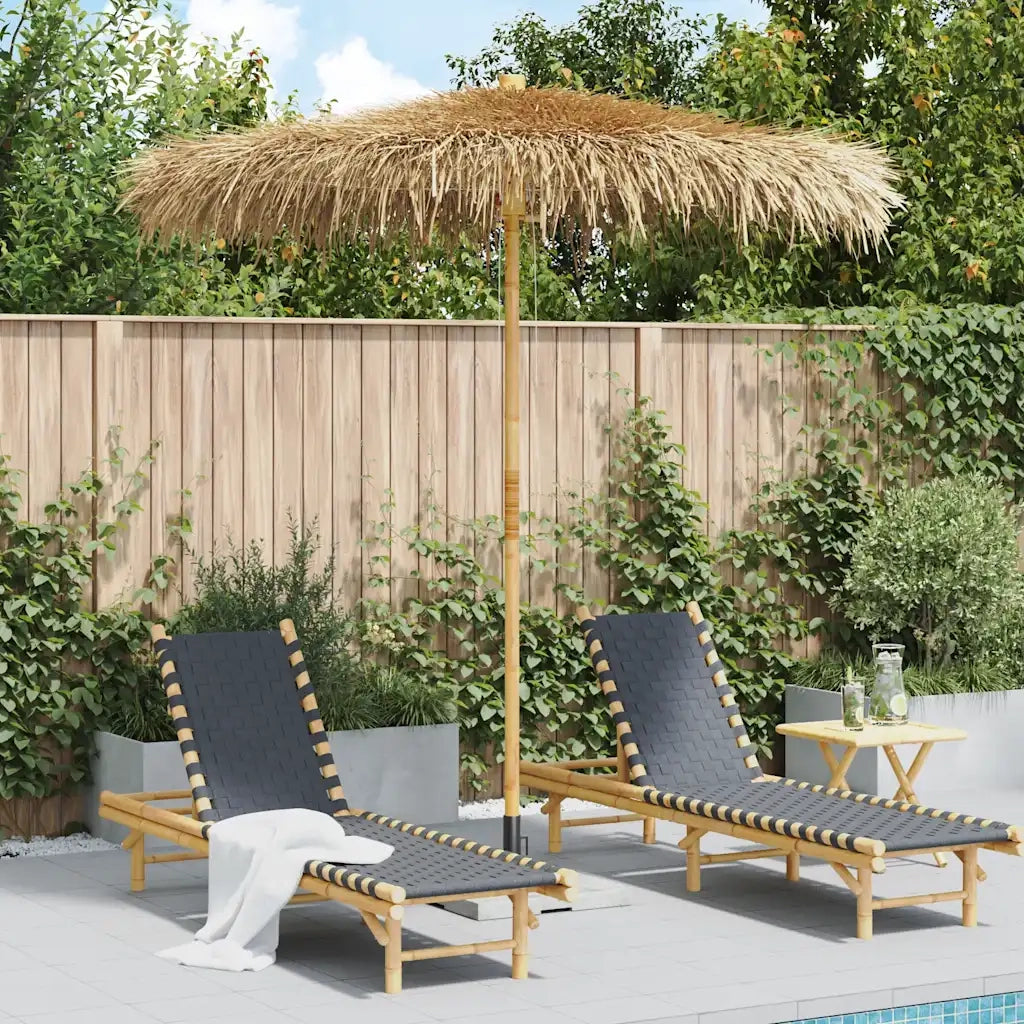 Ombrello Tiki con Baldacchino a Foglia di Banana 240 cm Bambù 4108224