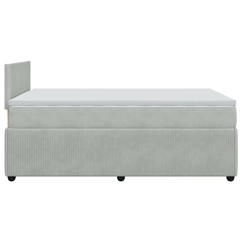 Giroletto a Molle con Materasso Grigio Chiaro 120x190cm Velluto 3289980