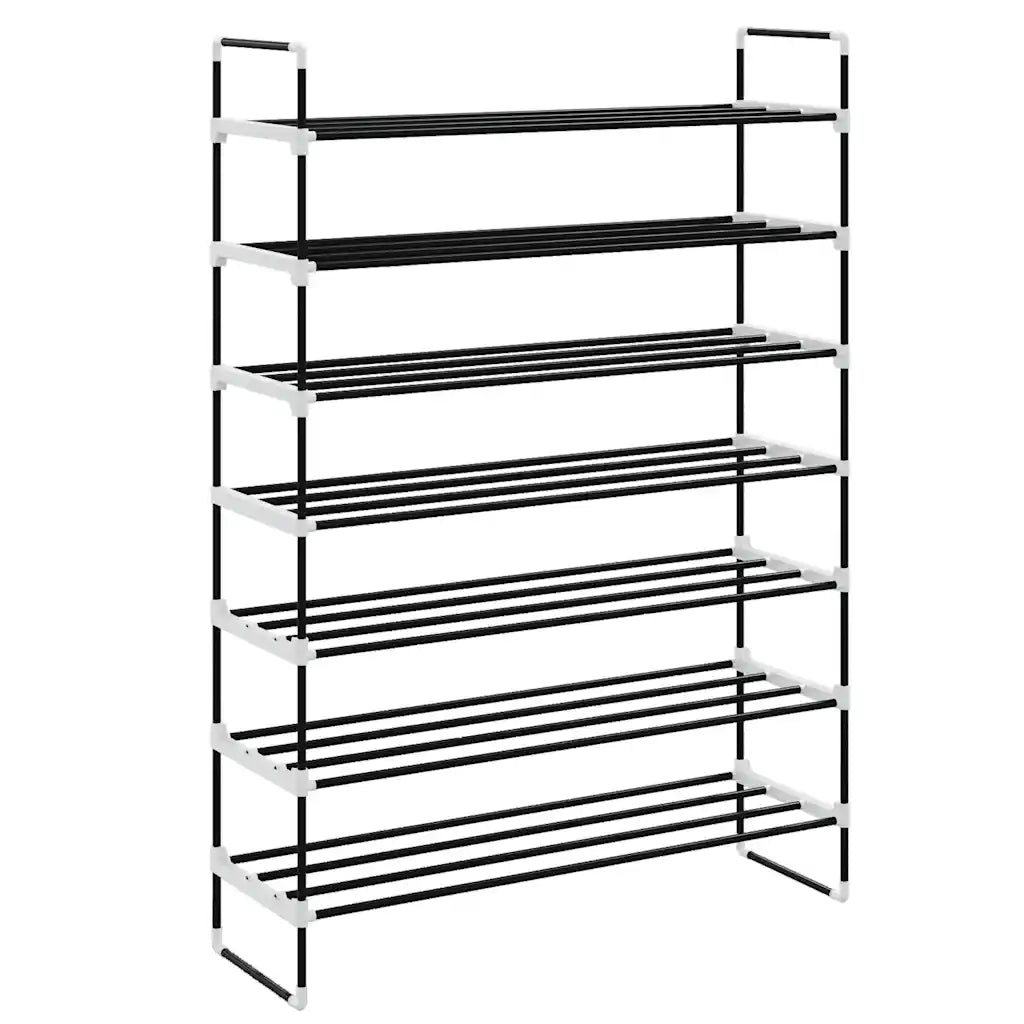 Scarpiera con 7 Ripiani in Metallo e Plastica Nero cod mxl 53464