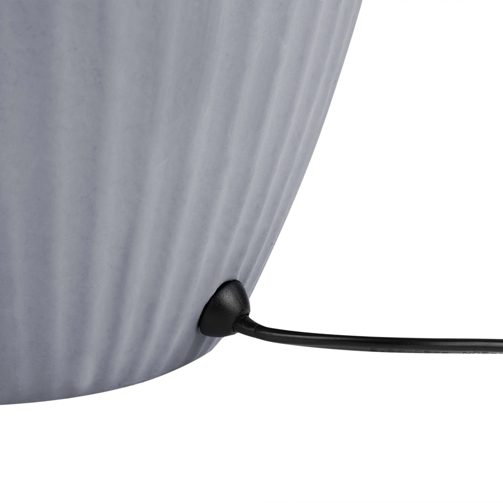 Lampada da Tavolo in Ceramica Grigia 52 cm Paralume Impero Comodino Soggiorno Camera da Letto Illuminazione Stile Retrò