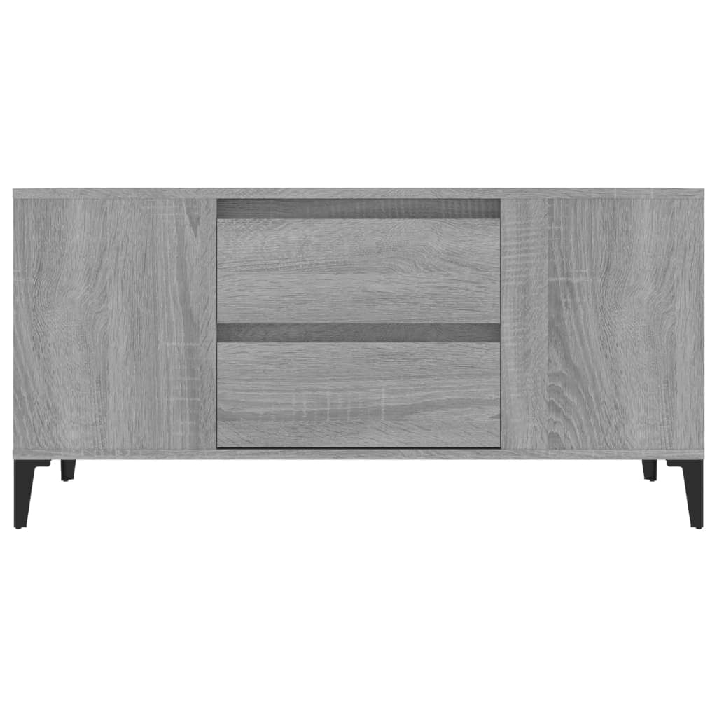 Mobile TV multimediale mensola TV credenza TV sala da pranzo soggiorno camera da letto Sonoma 102 x 44,5 x 50 cm legno ingegnerizzato grigio 02_0028370