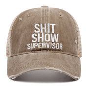 SUPERVISORE DI MERDA Cappellino da baseball con foro per il foro Cappellino da cowboy Kaki