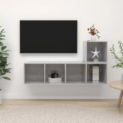 Set Porta TV 2 pz Grigio Cemento in Truciolato 3079803