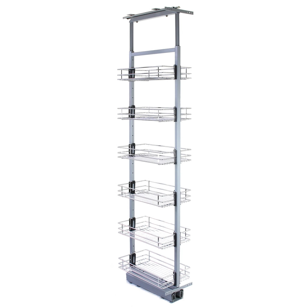 Colonna Estraibile da Cucina in Acciaio Inossidabile con 6 Cestelli 190-220cm
