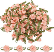 Decorazione con Lint Satinato Rosa - 100 Pezzi - Miniatura - 1,5 x 3 cm - Decorativo