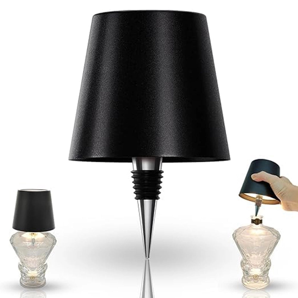 Trade Shop - Paralume Per Bottiglia Vino A Led Ricaricabile Dimmerabile Luce Senza Fili Bar Soggiorno -