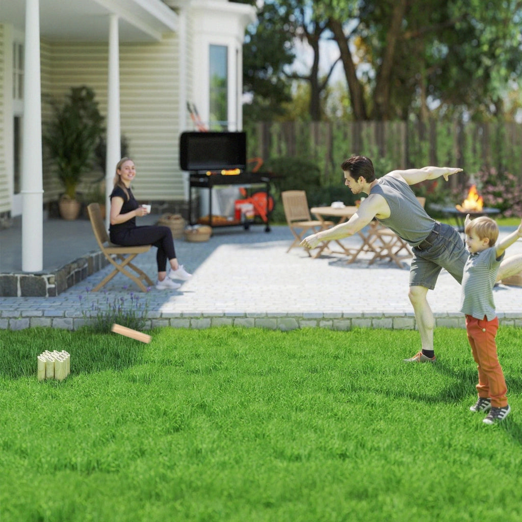 Gioco Bowling Finlandese ¨C Xylo ¨C Legno Pino 12 Birilli Outdoor con Custodia