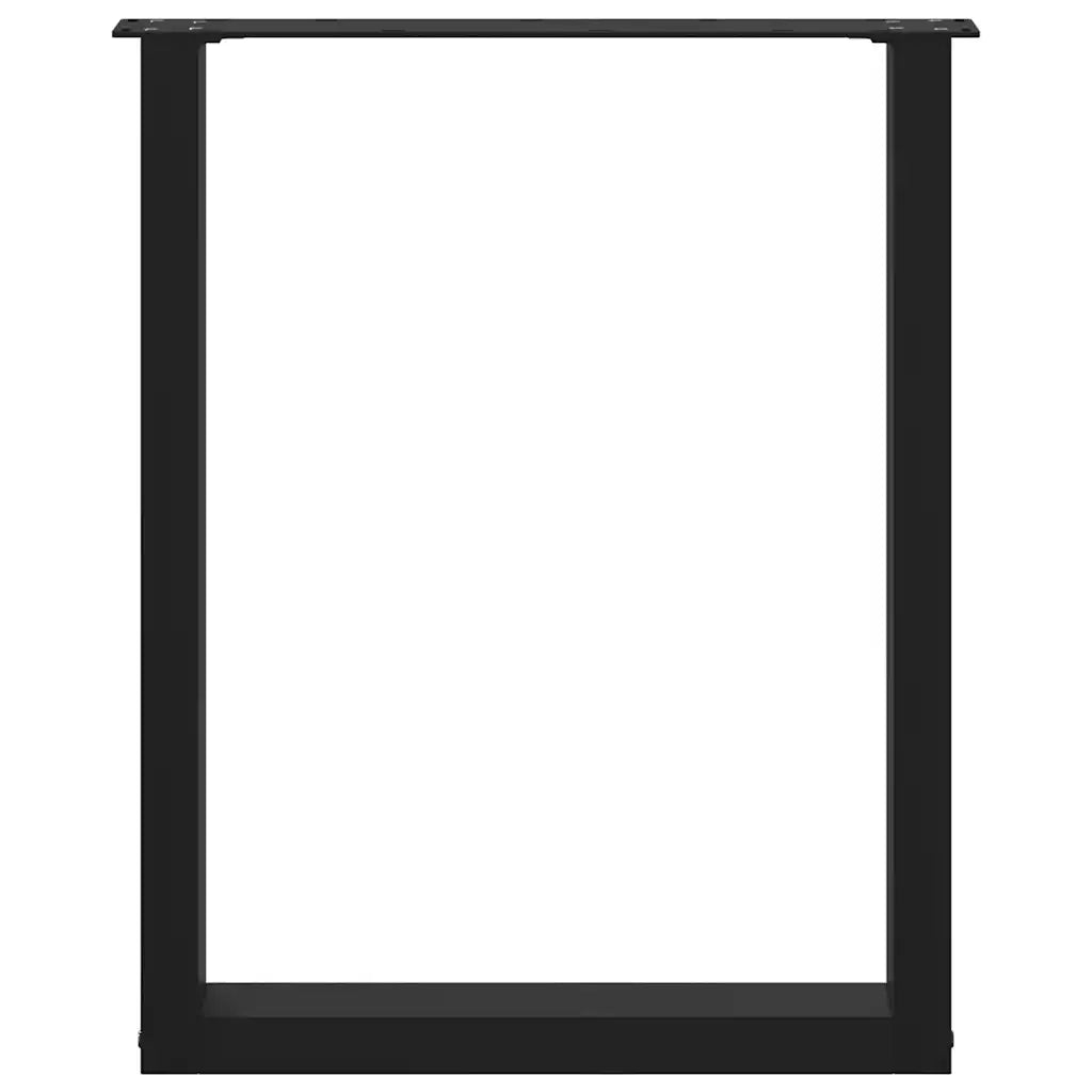 Gambe per tavolo da pranzo a forma di U 3 pz nere 70x(72-73) cm in acciaio 4013200