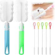 Set di pennelli per bottiglie - accessori di pulizia - 7 pezzi - pennelli a spugna e pennelli a setole