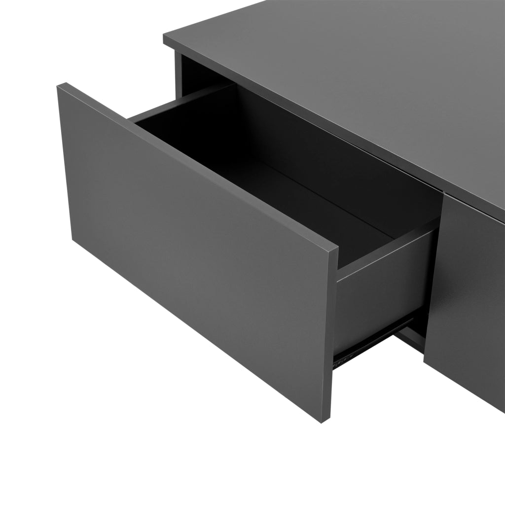 Tavolino da caffè a 4 Cassetti 95 x 60 x 31 cm Tavolino Basso da Divano/Salotto/Soggiorno - Grigio Scuro Opaco