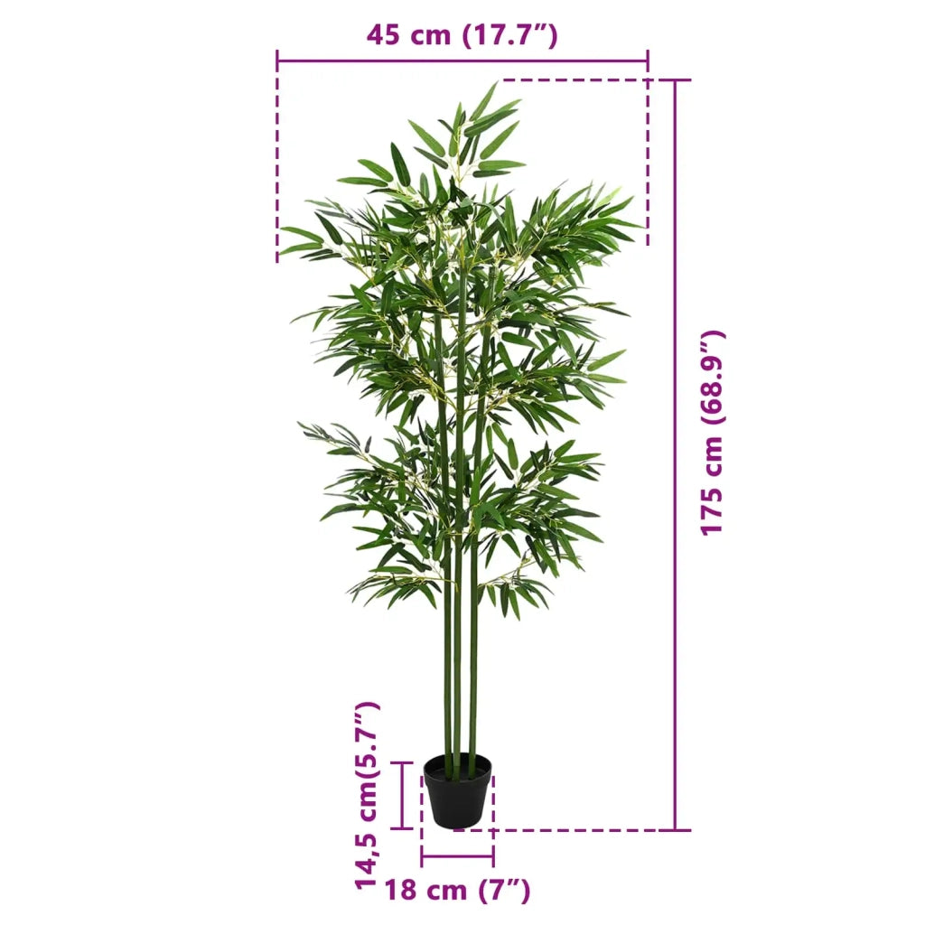 Albero di Bambù 2 pcs Verde 45 x 18 x 175 cm Tessuto e Bambù